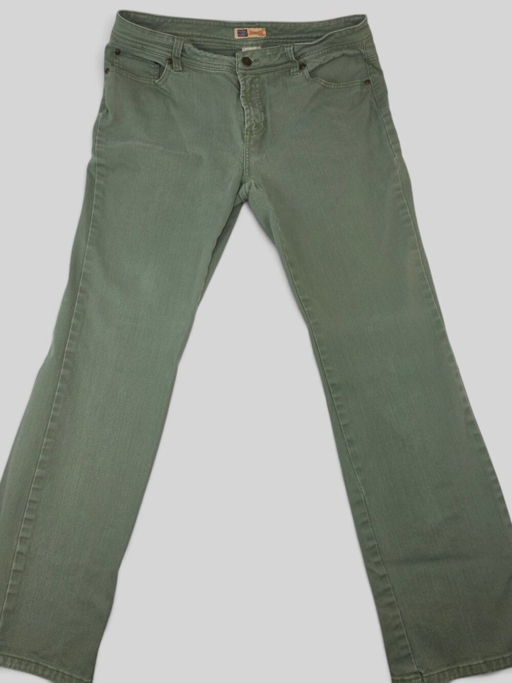 Faded Glory Olive Green Stretch Bootcut Jeans Size 14 Dark Cilantro Casual Pants